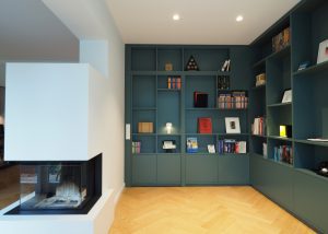 Bibliothek mit Tür von der Tischlerei Hamburger Möbel